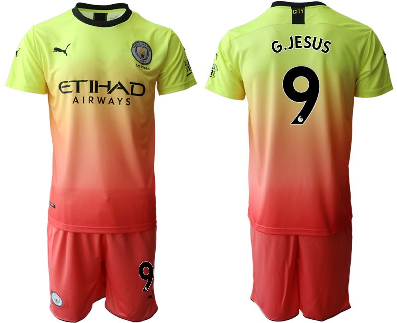 Men 2019-2020 club Manchester City away #9 yellow Soccer Jerseys